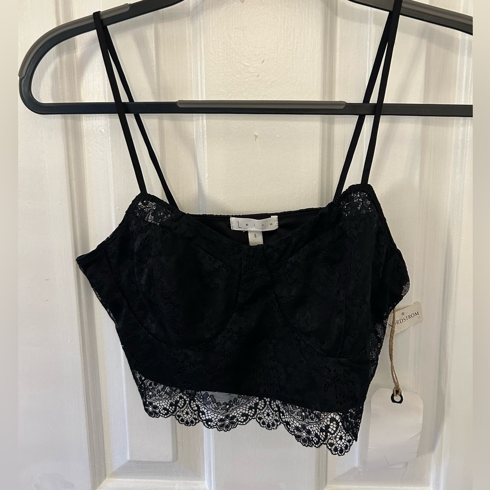 NWT Leith Size S Small Black Lace Bralette